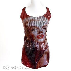 Rare Marilyn Monroe Sequin Tank Top XS Sam Shaw Archives Vintage Fan Collectible
